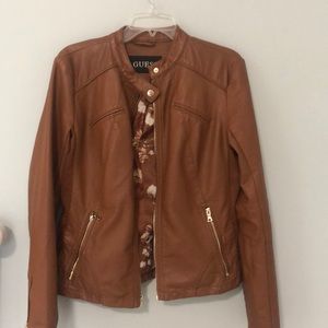 Tan Faux Leather Jacket in Great Condition!